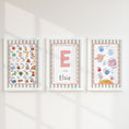 Load image into Gallery viewer, Personalised Alphabet, Initial & Solar System Nursery Prints | Set of 3