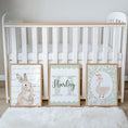 Load image into Gallery viewer, Personalised Green Bunny & Goose Nursery Prints | Set of 3