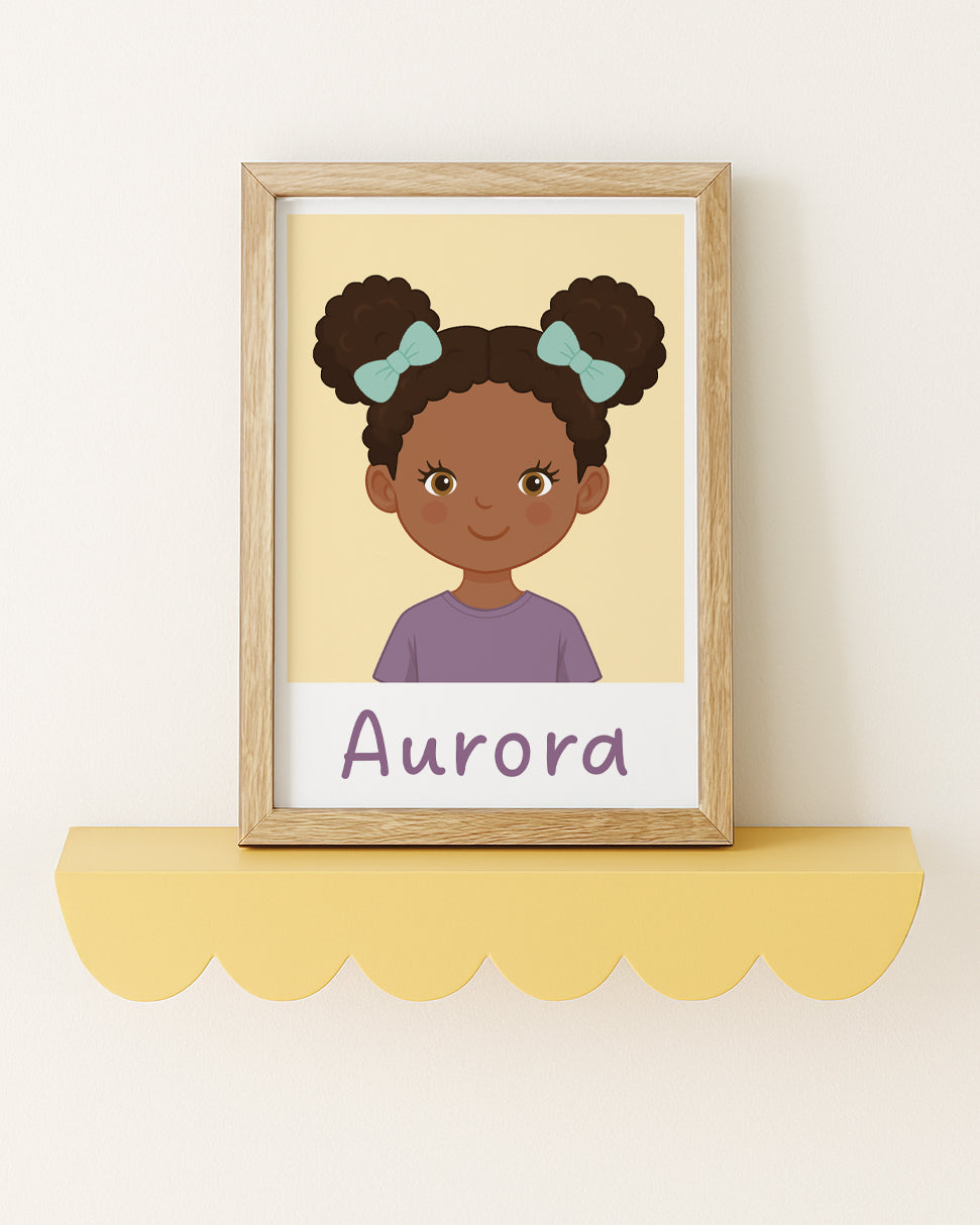 Personalised Children's Portrait Print – Custom Character & Name