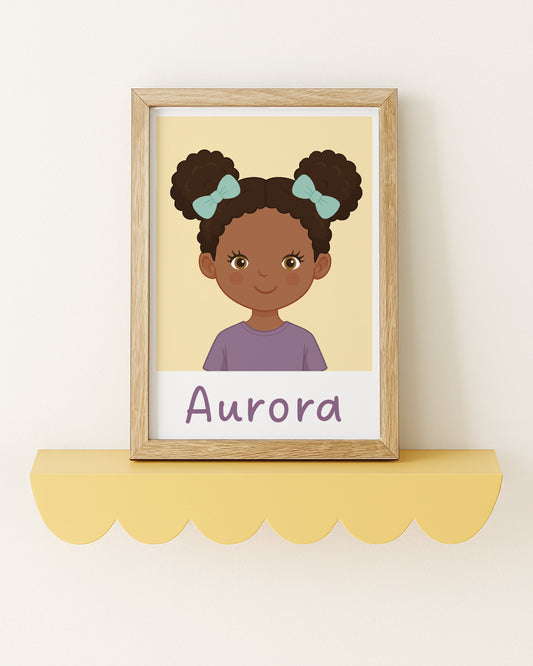 Personalised Children's Portrait Print – Custom Character & Name