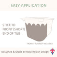 Load image into Gallery viewer, The image is a simple illustration of a tub with a label indicating that it is a "Tropast Tub" and not an "TROFAST TUB". The tub is designed and made by Rose Rowan Design.