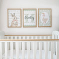Load image into Gallery viewer, Personalised Green Bunny & Goose Nursery Prints | Set of 3