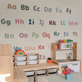 Load image into Gallery viewer, Kids’ alphabet wall decor in soft colourful letters