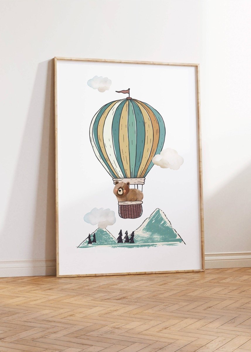 Adventure Awaits, Bear Theme Kids Wall Art | Set of 3 Nursery Prints - RoseRowanDesign - Wall Art