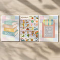 Load image into Gallery viewer, Alphabet Nursery Prints Set - Pastel ABC Art for Kids Playroom Framed or Unframed - RoseRowanDesign -