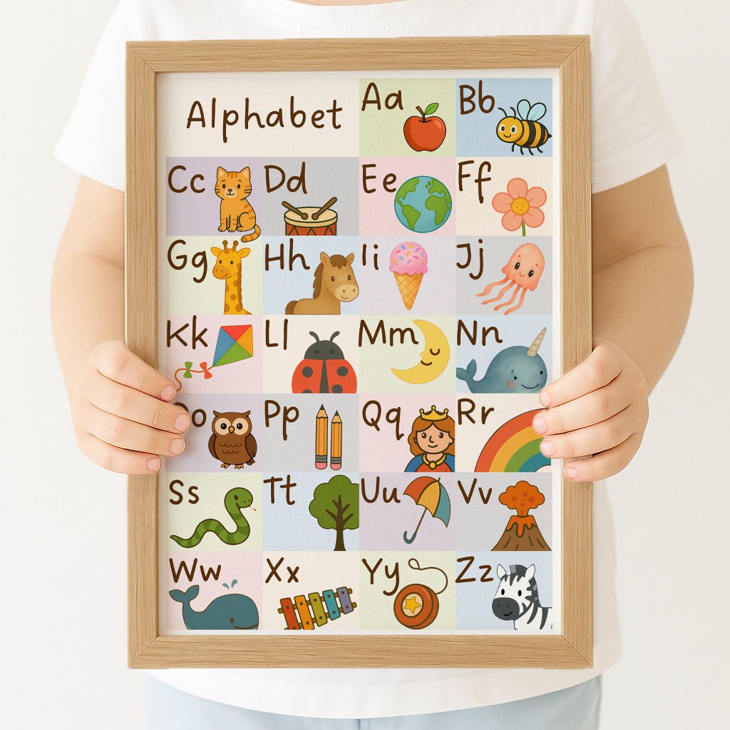 Alphabet Wall Art Print – ABC Chart for Kids, Nursery or Playroom Decor - RoseRowanDesign -