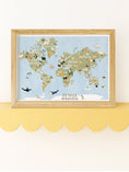 Load image into Gallery viewer, Animal World Map Print – Kids Room, Nursery & Playroom Wall Art - RoseRowanDesign -