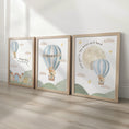 Load image into Gallery viewer, Balloon Adventure Print Set – Personalised Nursery Wall Art - RoseRowanDesign -