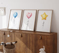 Load image into Gallery viewer, Balloon Nursery Wall Prints | Set of 3 | Gender Neutral Wall Art for Baby's Room - RoseRowanDesign -