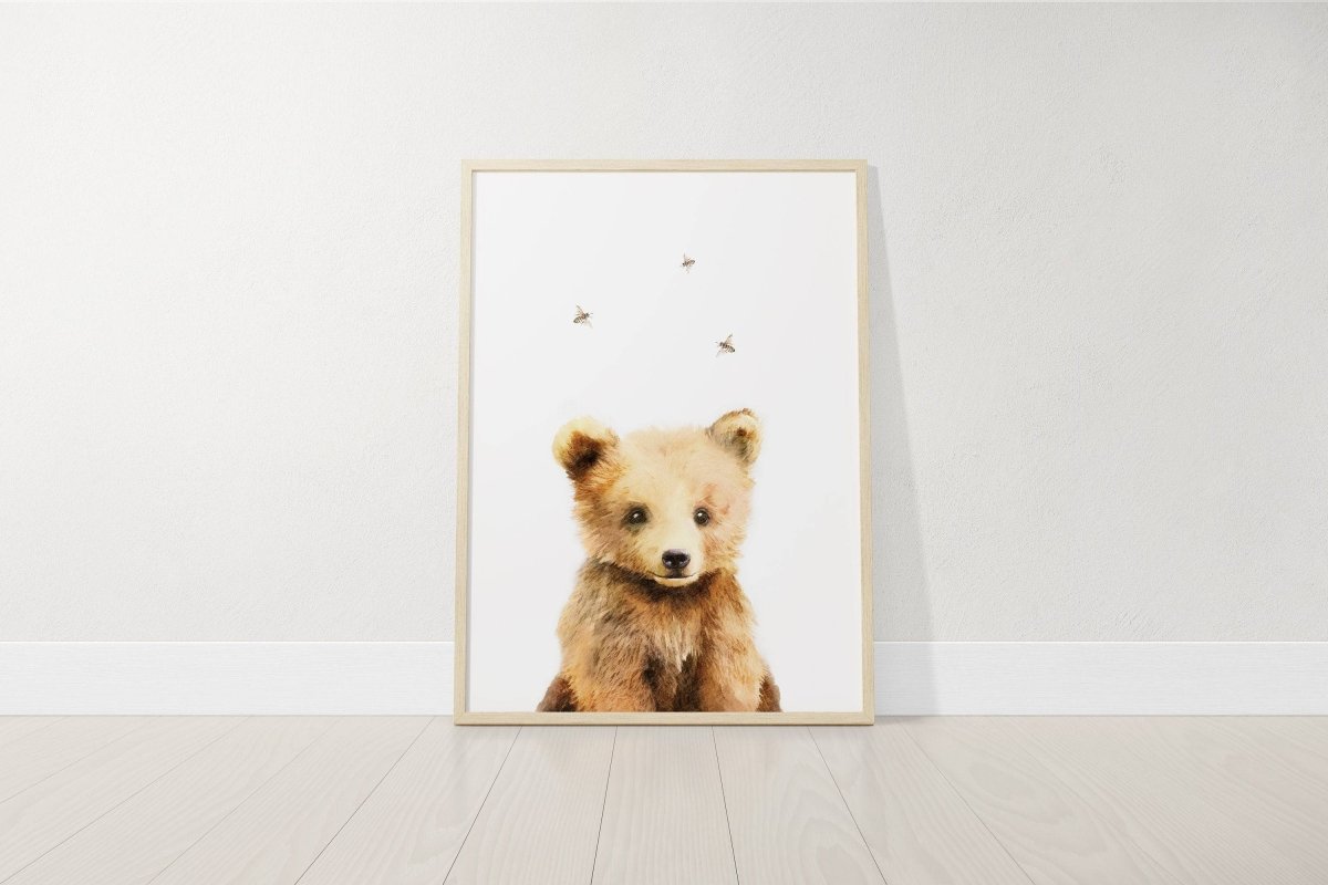 Bear Theme Nursery Prints | Set of 3 | Neutral Animal Wall Art for Baby's Bedroom - RoseRowanDesign -