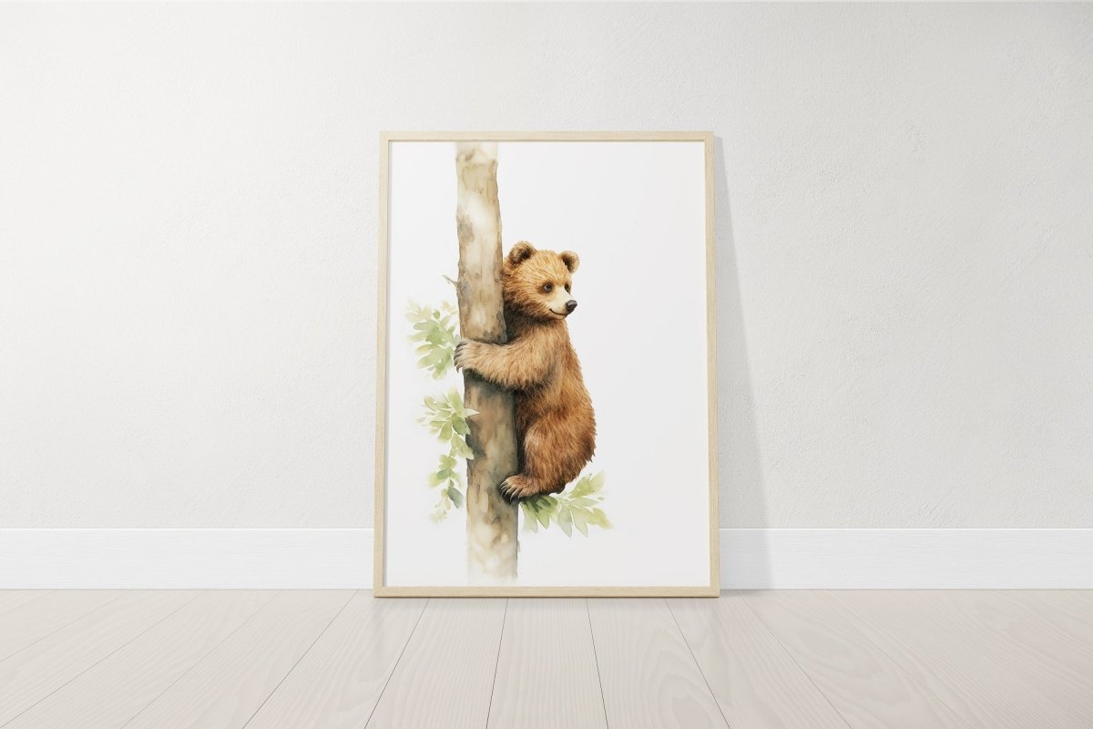 Bear Theme Nursery Prints | Set of 3 | Neutral Animal Wall Art for Baby's Bedroom - RoseRowanDesign -