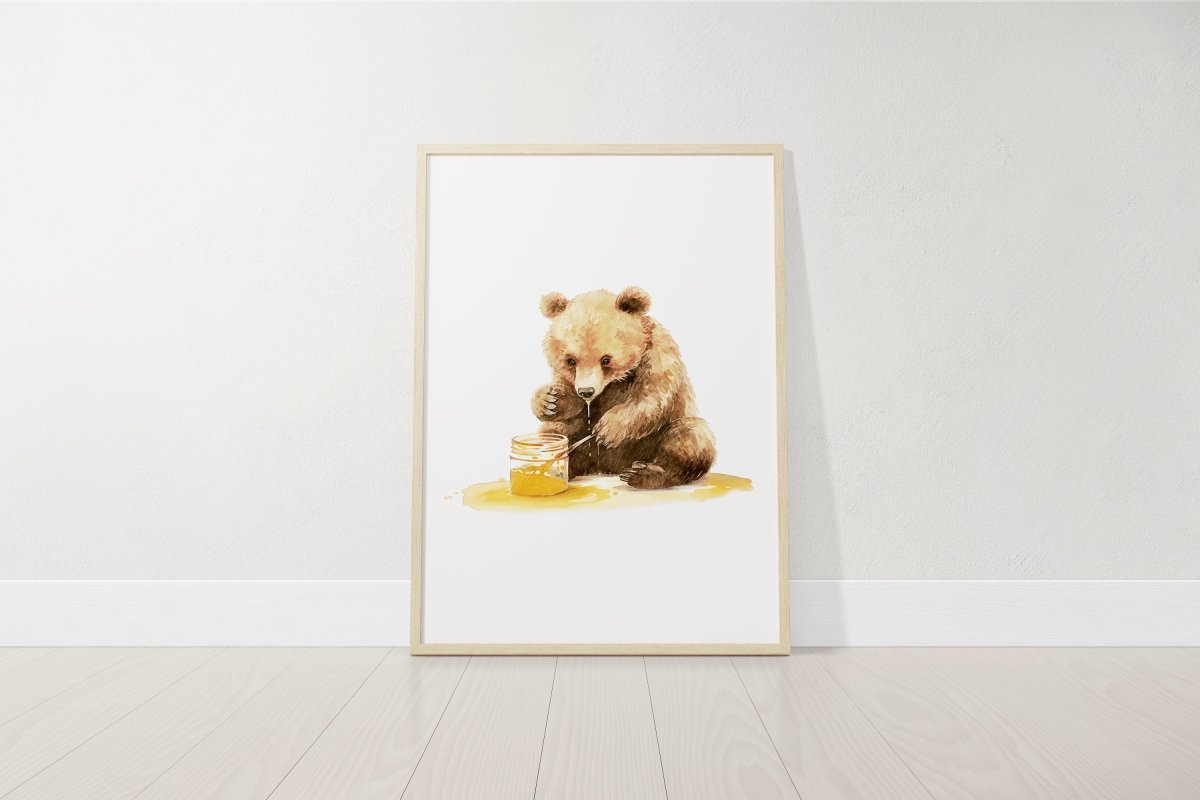 Bear Theme Nursery Prints | Set of 3 | Neutral Animal Wall Art for Baby's Bedroom - RoseRowanDesign -