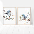 Load image into Gallery viewer, Birds Wall Art | Set of 2 Nursery Prints | Gender Neutral Decor for Baby’s Room - RoseRowanDesign - Wall Art