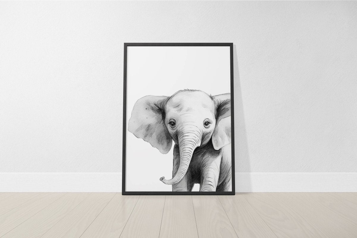 Black and White Safari Animal Wall Art | Set of 3 Monochrome Prints - RoseRowanDesign - Wall Art