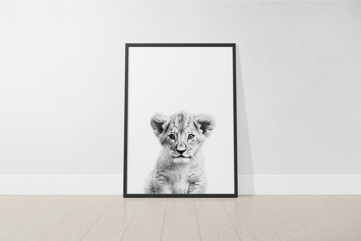 Black and White Safari Animal Wall Art | Set of 3 Monochrome Prints - RoseRowanDesign - Wall Art