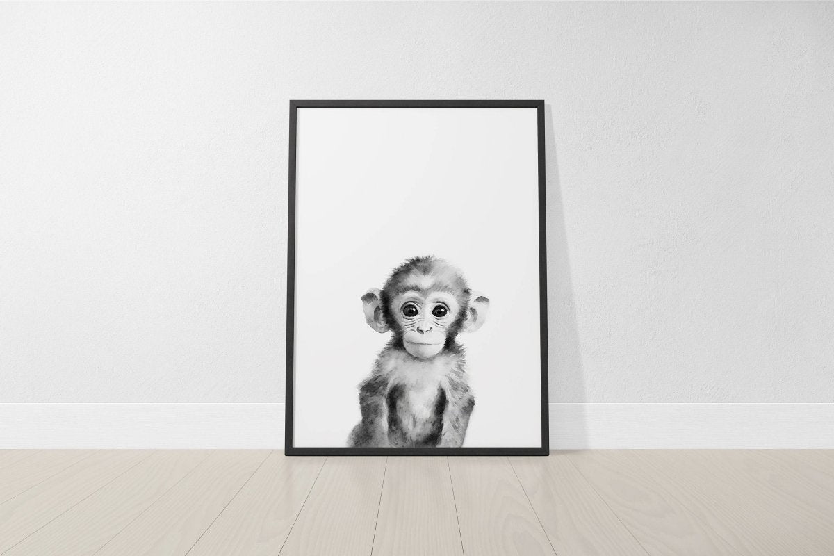 Black and White Safari Animal Wall Art | Set of 3 Monochrome Prints - RoseRowanDesign - Wall Art