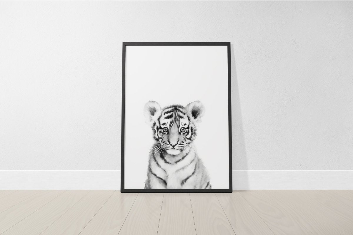Black and White Safari Animal Wall Art | Set of 3 Monochrome Prints - RoseRowanDesign - Wall Art