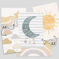 Load image into Gallery viewer, Boho Celestial Nursery Gallery Wall Art – Moon, Sun & Star Prints - RoseRowanDesign - Wall Art