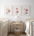 Load image into Gallery viewer, Boho Fairy Nursery Prints | Set of 3 | Pink Dandelion Wall Art for Girls' Bedroom - RoseRowanDesign -