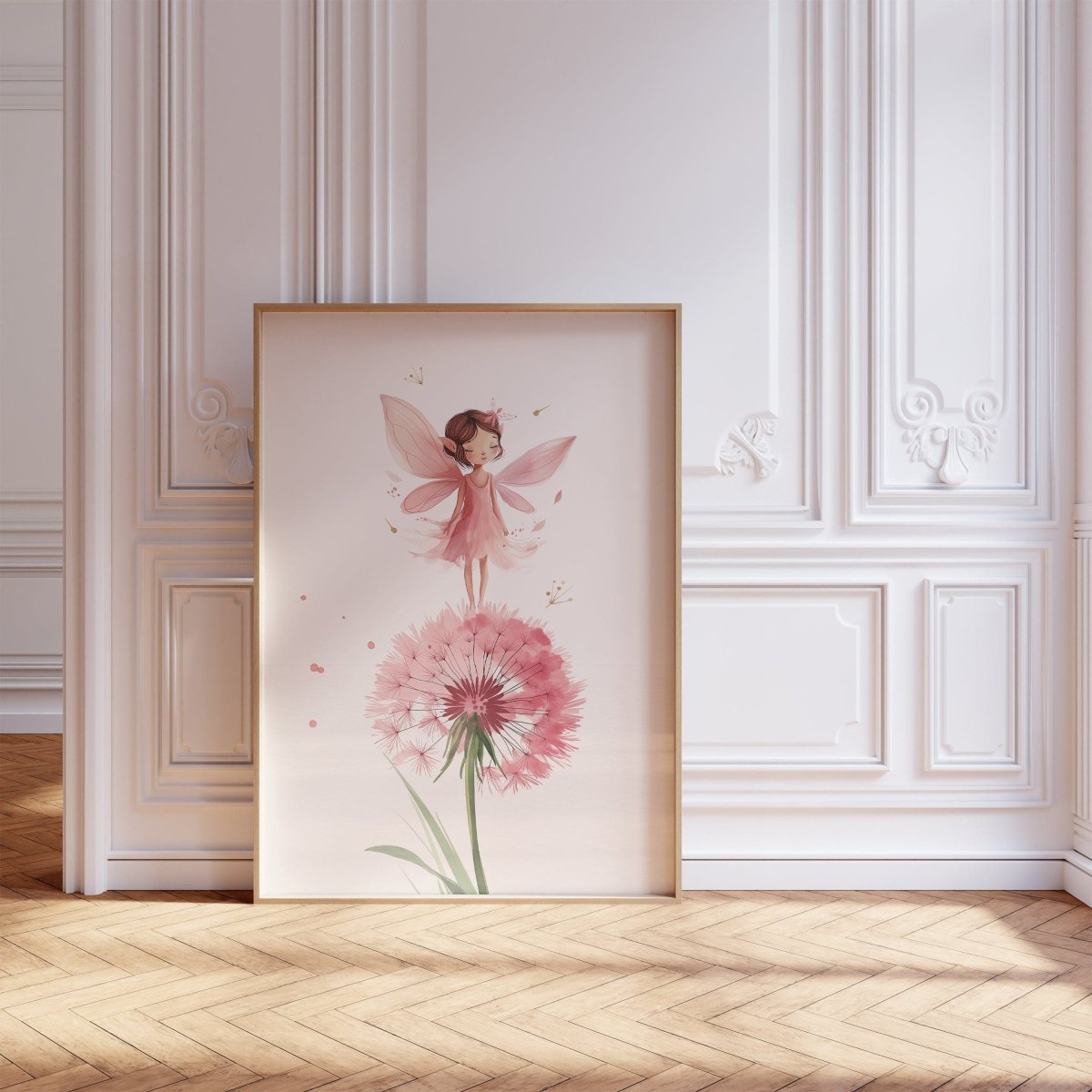 Boho Fairy Nursery Prints | Set of 3 | Pink Dandelion Wall Art for Girls' Bedroom - RoseRowanDesign -