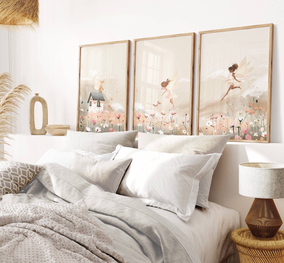 Boho Fairy Nursery Prints | Set of 3 | Whimsical Wall Art for Princess Bedroom - RoseRowanDesign -