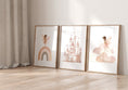 Load image into Gallery viewer, Boho Fairy Princess Castle Prints | Set of 3 | Whimsical Wall Art for Girls' Nursery - RoseRowanDesign -