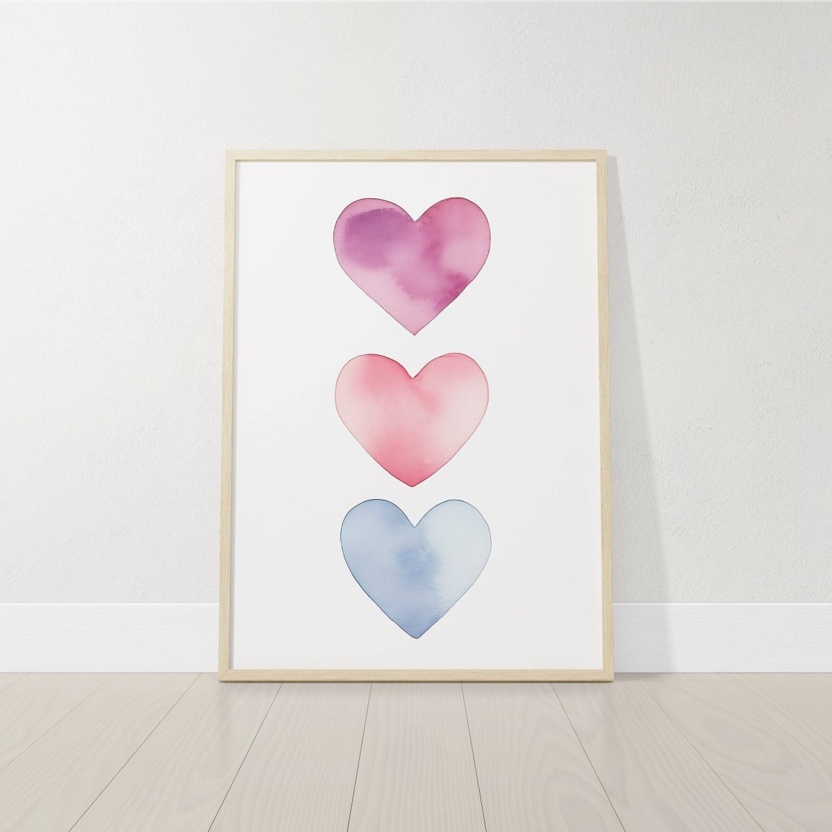 Boho Hearts Nursery Prints | Set of 3 | Pastel Watercolor Wall Art for Girls' Bedroom & Playroom - RoseRowanDesign -