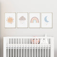 Load image into Gallery viewer, Boho Nursery Prints | Set of 4 Rainbow & Weather Art for Baby Girls' Bedroom - RoseRowanDesign - Wall Art
