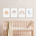 Load image into Gallery viewer, Boho Nursery Prints | Set of 4 Rainbow & Weather Art for Baby Girls' Bedroom - RoseRowanDesign - Wall Art