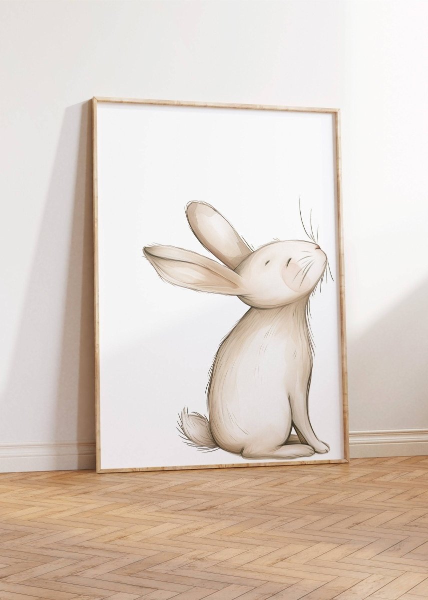 Bunny Prints for Nursery | Set of 2 Rabbit Wall Art | Gender Neutral Kids Room Decor - RoseRowanDesign - Wall Art