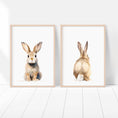 Load image into Gallery viewer, Bunny Prints for Nursery | Set of 2 Rabbit Wall Art Prints | Neutral Nursery Decor - RoseRowanDesign - Wall Art