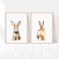 Load image into Gallery viewer, Bunny Prints for Nursery | Set of 2 Rabbit Wall Art Prints | Neutral Nursery Decor - RoseRowanDesign - Wall Art