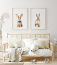 Load image into Gallery viewer, Bunny Prints for Nursery | Set of 2 Rabbit Wall Art Prints | Neutral Nursery Decor - RoseRowanDesign - Wall Art