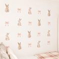 Load image into Gallery viewer, Premium Fabric Nursery Wall Stickers - Bunnies and Bows