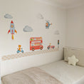 Load image into Gallery viewer, Animal Adventure Road Wall Stickers | Removable Fabric Nursery Scene Decals