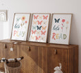Load image into Gallery viewer, Butterflies and Flowers | Set of 3 Nursery Wall Art | Girls Bedroom Prints - RoseRowanDesign - Wall Art