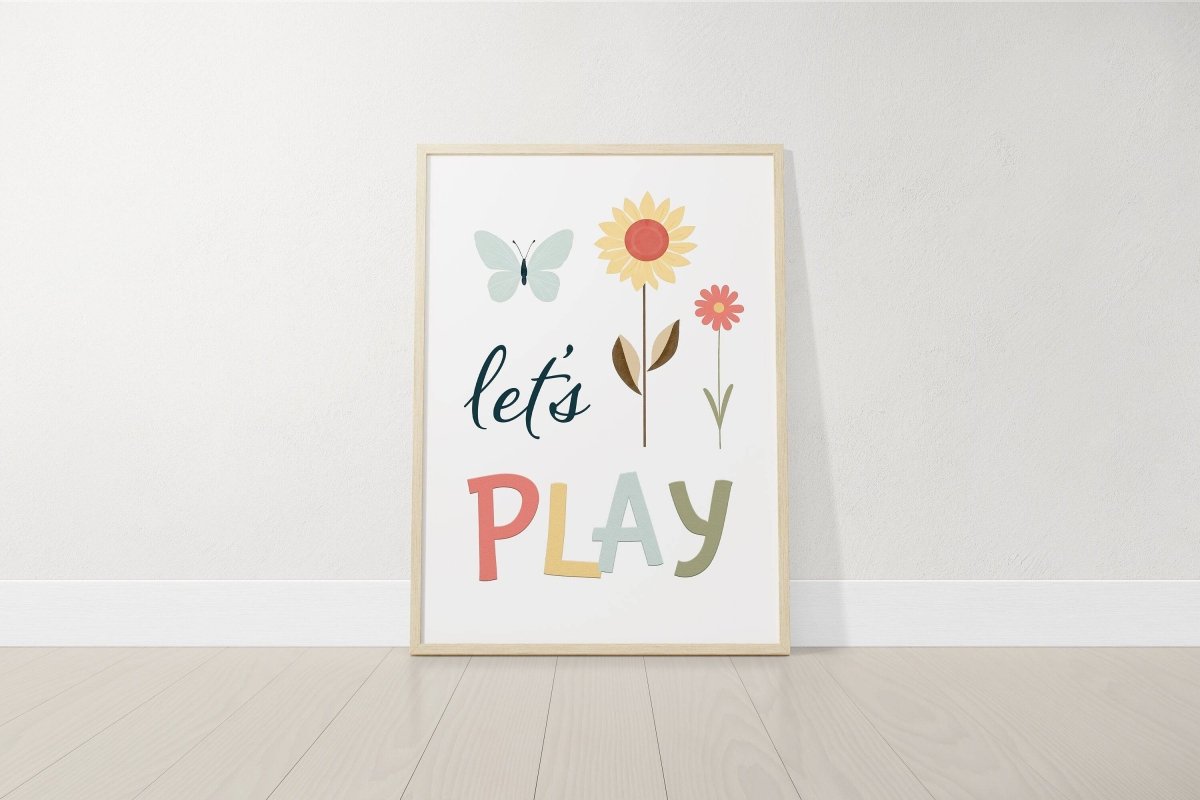 Butterflies and Flowers | Set of 3 Nursery Wall Art | Girls Bedroom Prints - RoseRowanDesign - Wall Art