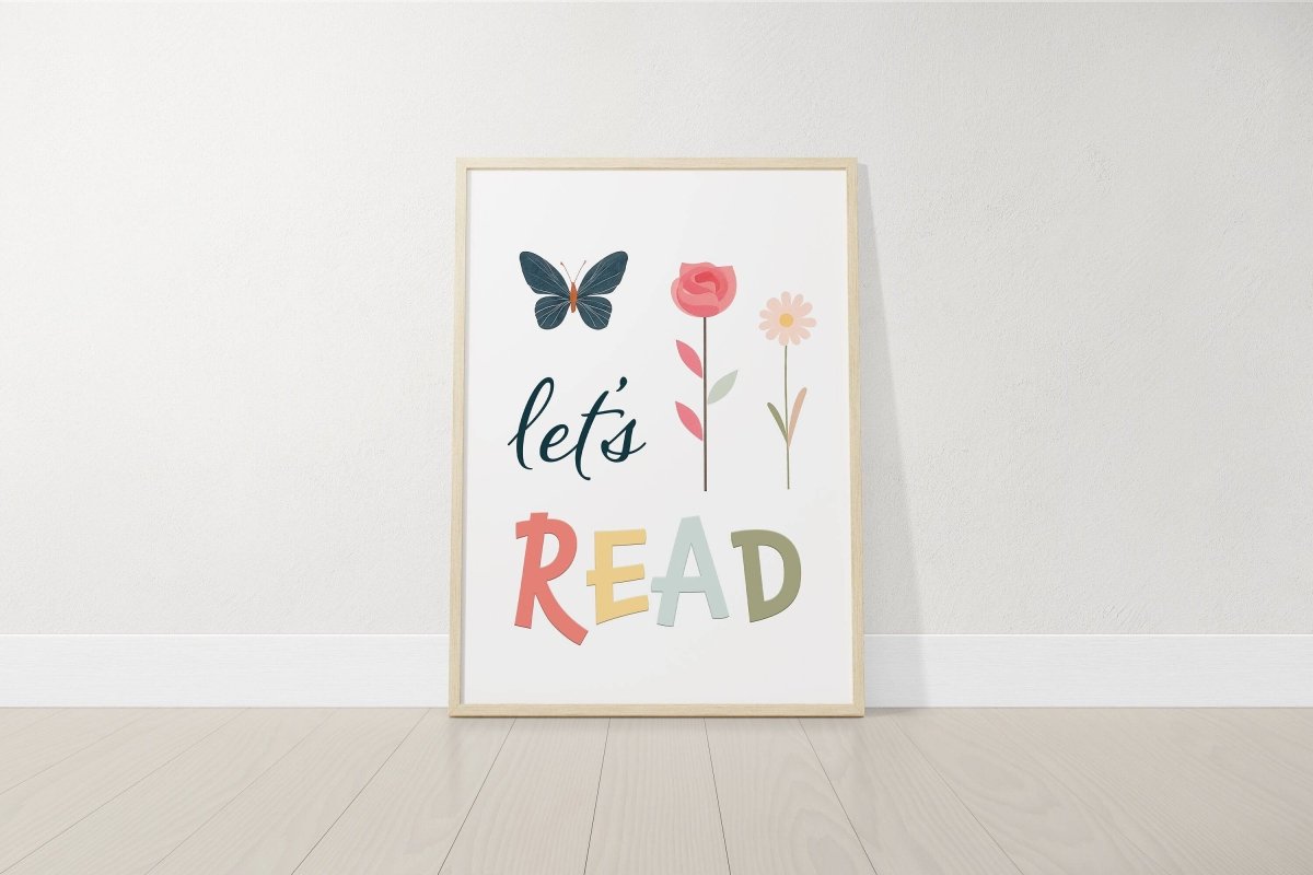 Butterflies and Flowers | Set of 3 Nursery Wall Art | Girls Bedroom Prints - RoseRowanDesign - Wall Art