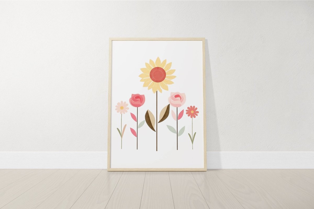 Butterflies and Flowers | Set of 3 Nursery Wall Art | Pink Butterfly Prints for Baby Girls Room - RoseRowanDesign - Wall Art