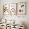 Load image into Gallery viewer, Cherries, Rainbow and Retro flowers | Set of 3 Prints | Personalised Tween Room - RoseRowanDesign - Wall Art