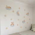 Load image into Gallery viewer, Sleeping Bear & Stars Wall Stickers | Removable Fabric Nursery Decals