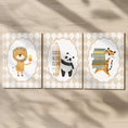 Load image into Gallery viewer, Cool Kids Club Nursery Prints – Lion, Panda & Tiger Set - RoseRowanDesign -