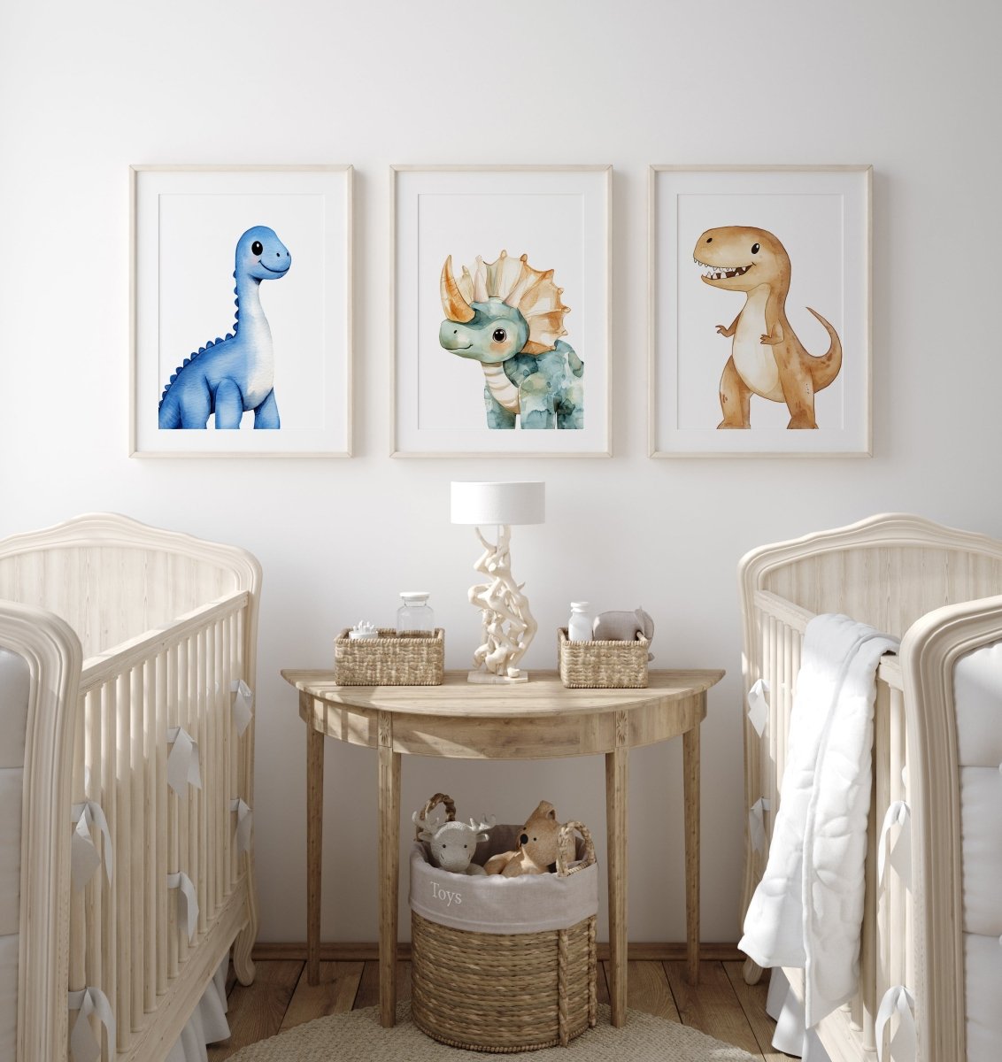 Dinosaur Kids Wall Art | Set of 3 Nursery Prints - RoseRowanDesign -
