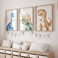 Load image into Gallery viewer, Dinosaur Kids Wall Art | Set of 3 Nursery Prints - RoseRowanDesign -