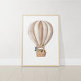 Load image into Gallery viewer, Dream Big Safari Animals, Rainbow and Hot Air Balloon | Beige | Set of 3 Nursery Prints - RoseRowanDesign -