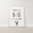 Load image into Gallery viewer, Dream Big Safari Animals, Rainbow and Hot Air Balloon | Beige | Set of 3 Nursery Prints - RoseRowanDesign -