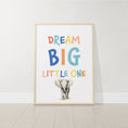Load image into Gallery viewer, Dream Big Safari Animals, Rainbow and Hot Air Balloon | Rainbow | Set of 3 Nursery Prints - RoseRowanDesign -