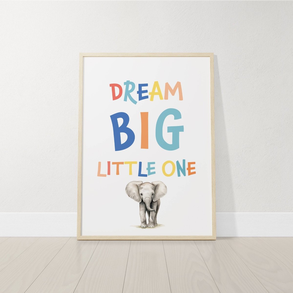 Dream Big Safari Animals, Rainbow and Hot Air Balloon | Rainbow | Set of 3 Nursery Prints - RoseRowanDesign -