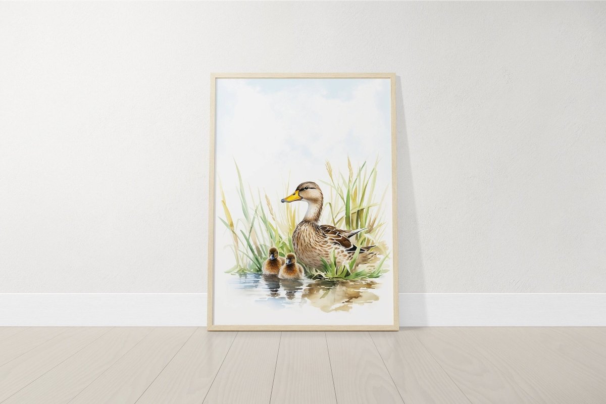 Ducks Nursery Prints | Set of 3 Mallard Duck Wall Art | Gender Neutral Farmhouse Decor - RoseRowanDesign - Wall Art