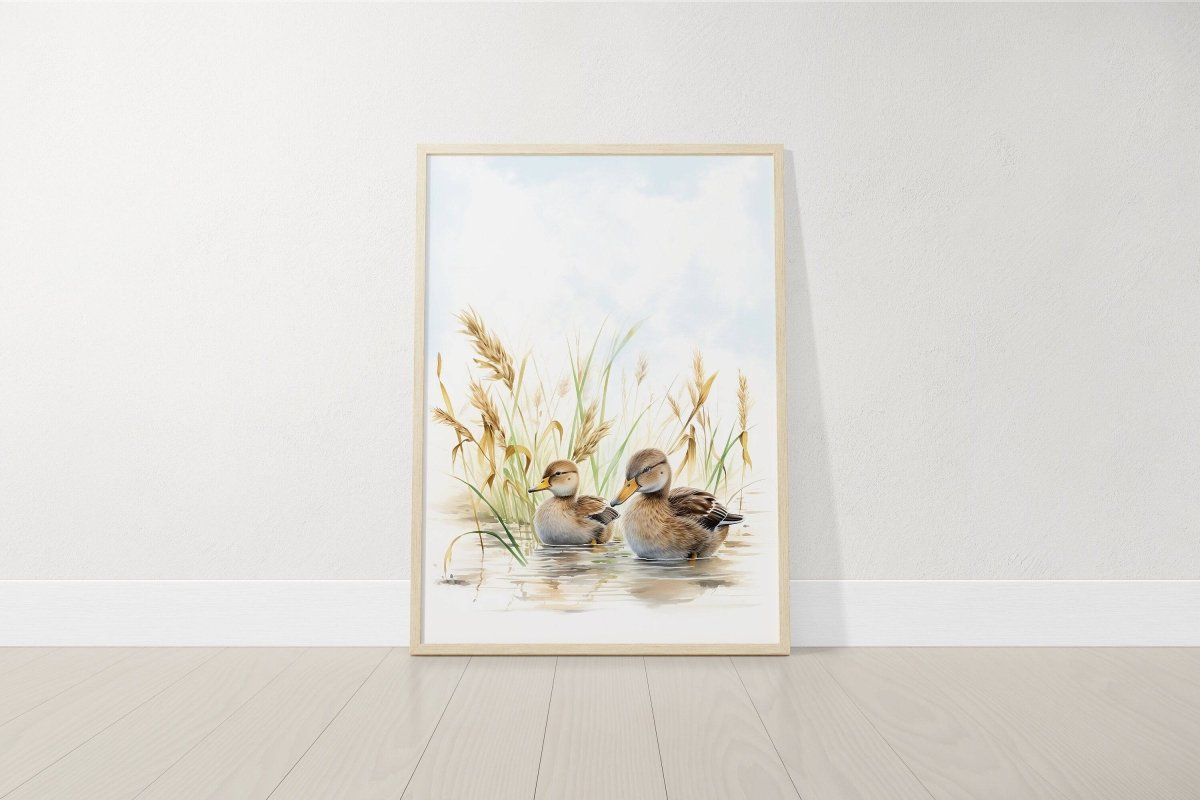 Ducks Nursery Prints | Set of 3 Mallard Duck Wall Art | Gender Neutral Farmhouse Decor - RoseRowanDesign - Wall Art